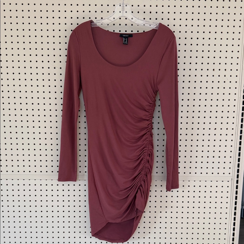 Forever 21 Long Sleeve Dress in Dusty Rose